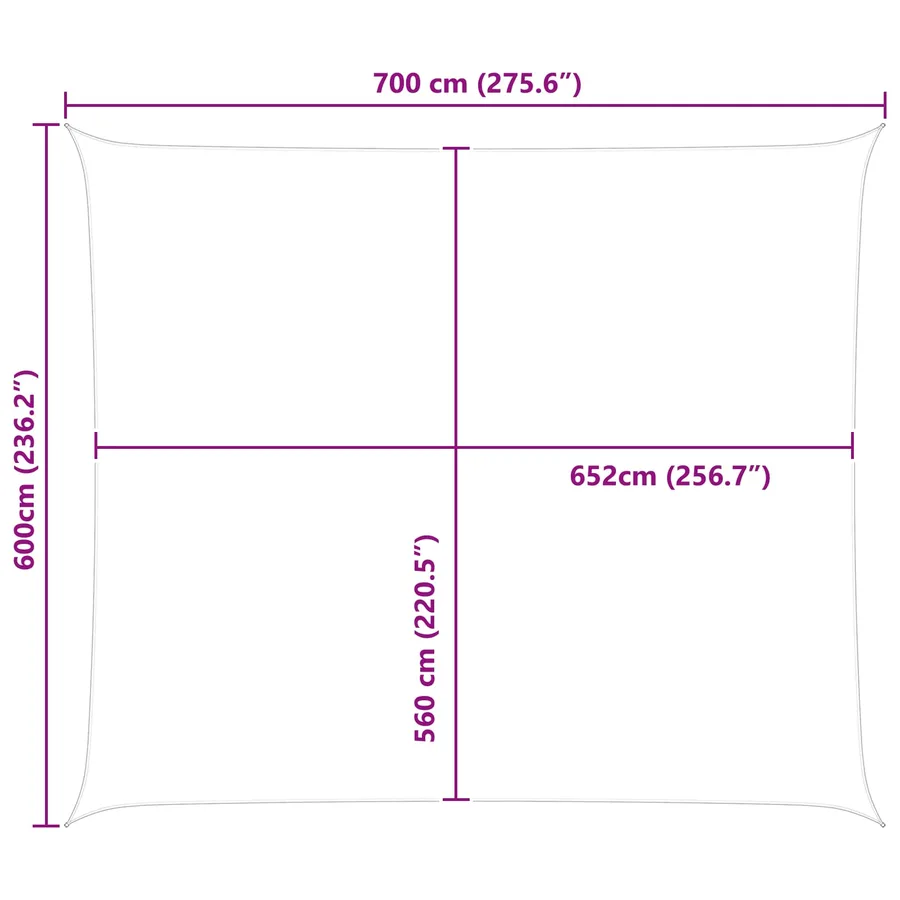 Voile d'ombre Gris clair et blanc 7 x 6 m - 10