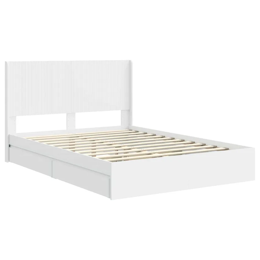 Cadre de lit avec rangement et tête de lit 2 pc - 4