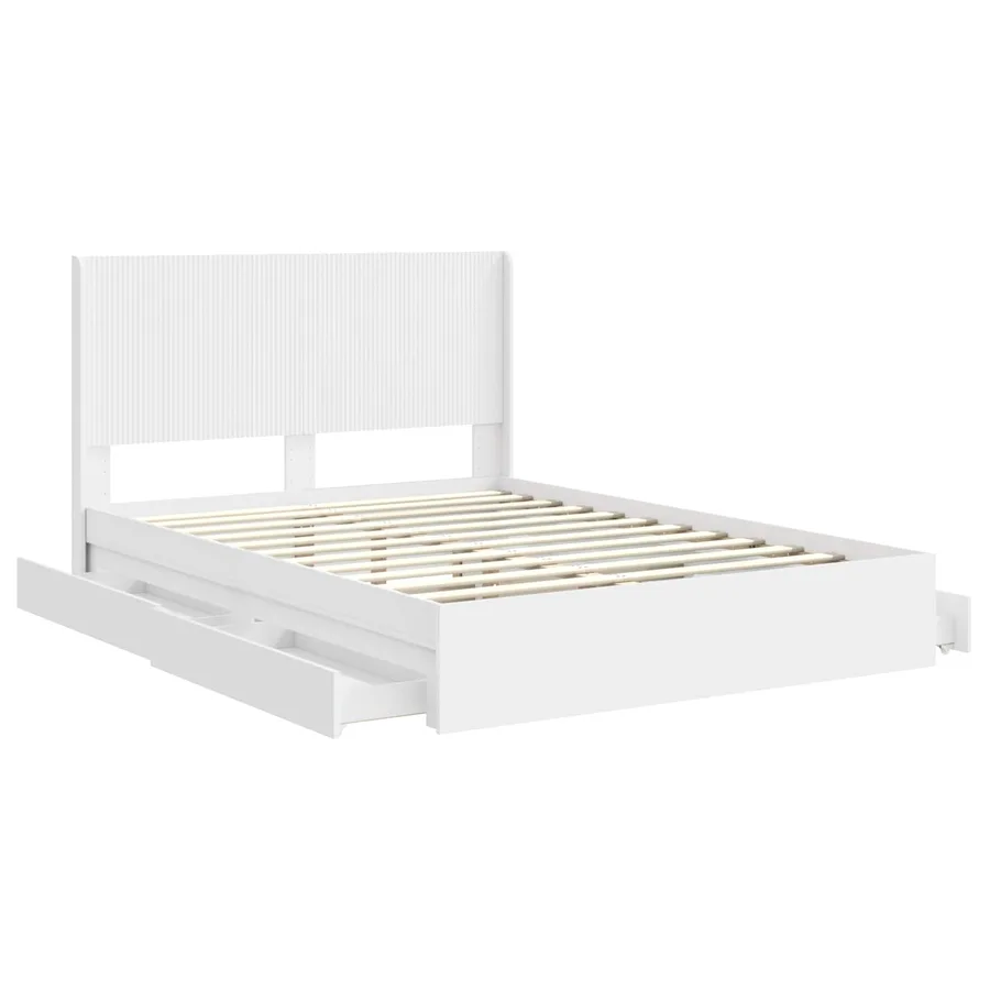 Cadre de lit avec rangement et tête de lit 2 pc - 5