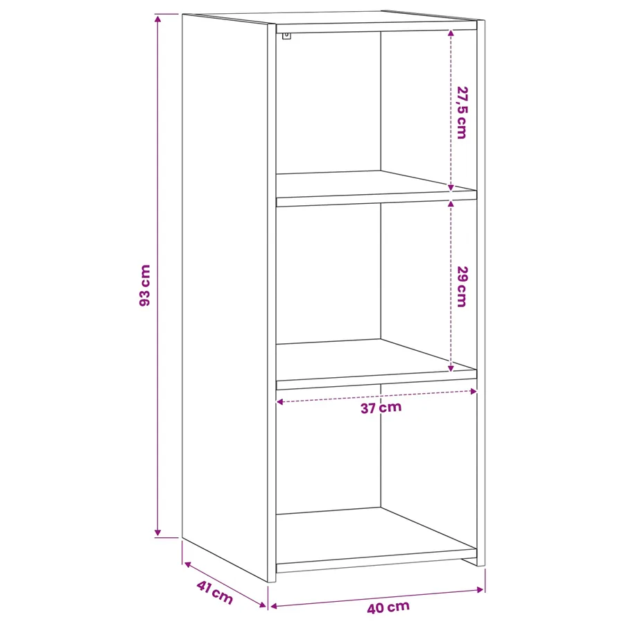 Buffet Chêne noir 40 x 41 x 93 cm Bois d'ingénierie - 6