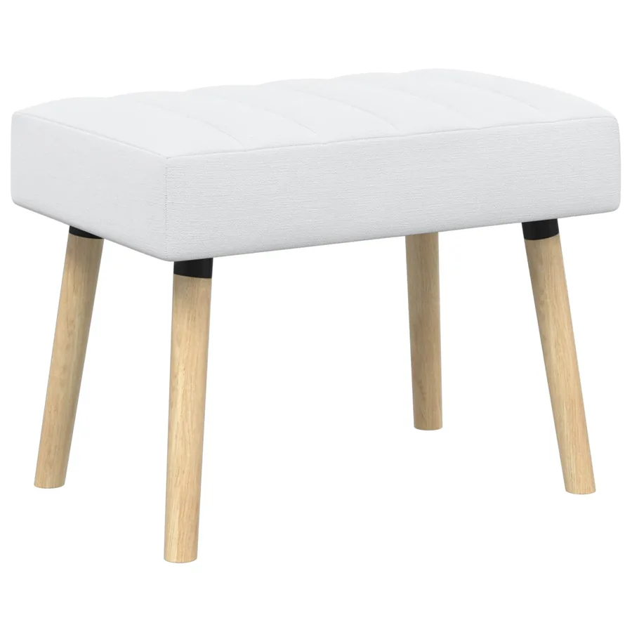 Banc capitonné canal Blanc 60 x 40 x 45 cm Tissu - 2