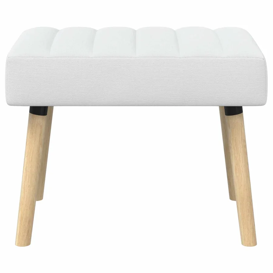 Banc capitonné canal Blanc 60 x 40 x 45 cm Tissu - 5