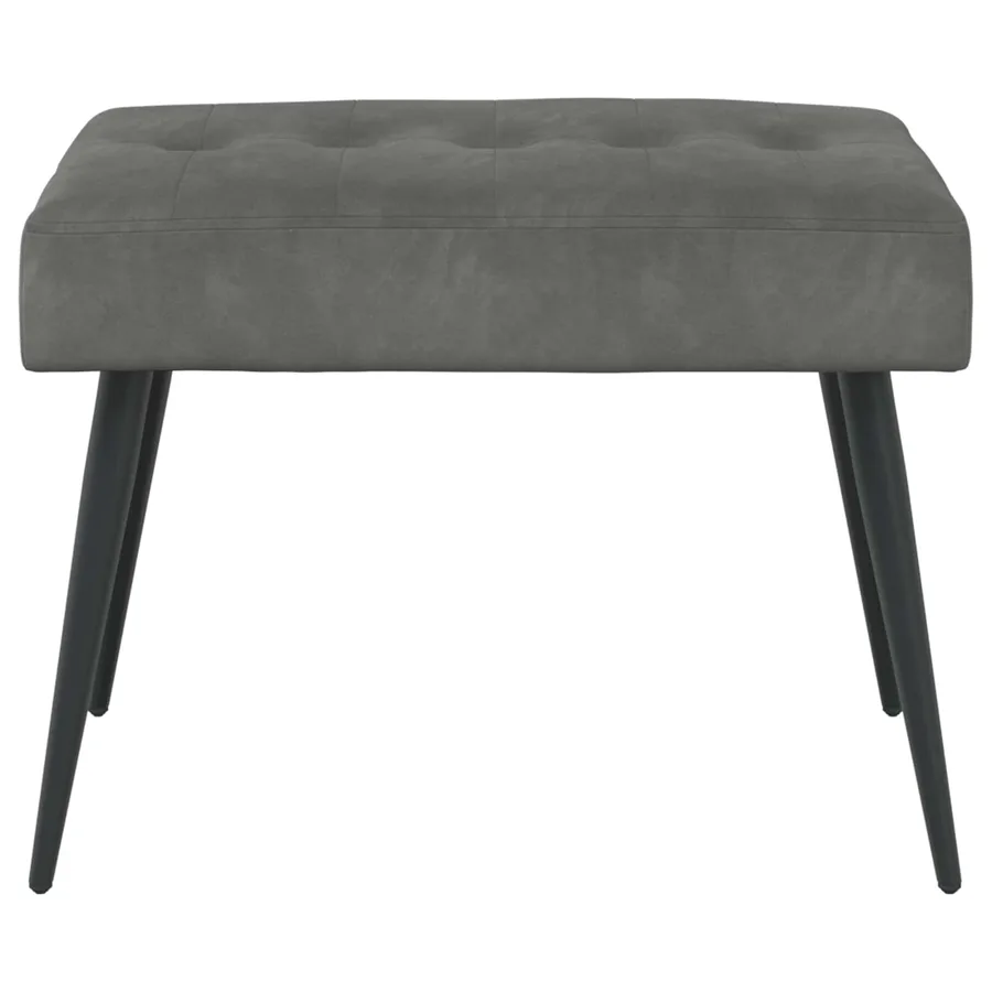 Banc avec capitonnage bouton Gris foncé 60 x 40 x 45 cm Velours - 5