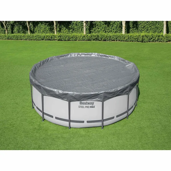 Bestway Couverture de piscine 1 Ø4,88 m Rond Polyester Gris for