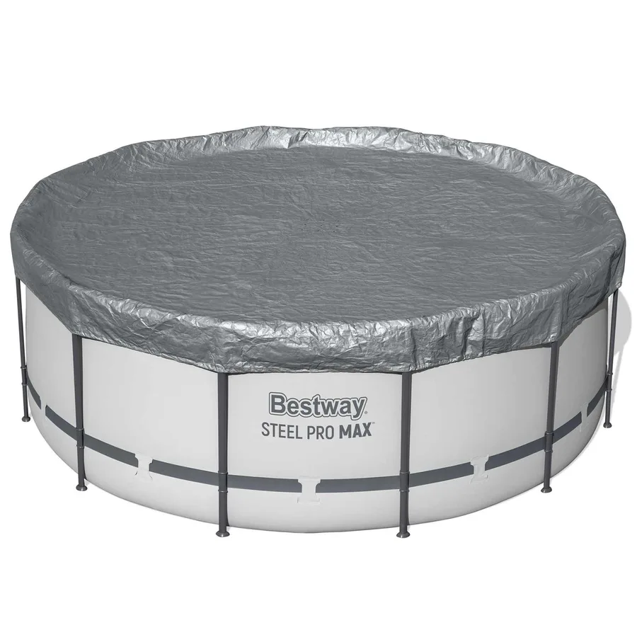 Bestway Couverture de piscine 1 Ø4,88 m Rond Polyester Gris for - 2