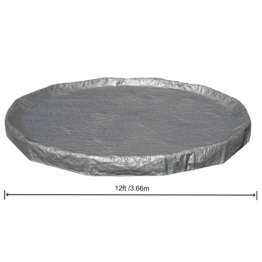 Bestway Couverture de piscine 1 Ø4,88 m Rond Polyester Gris for - 6