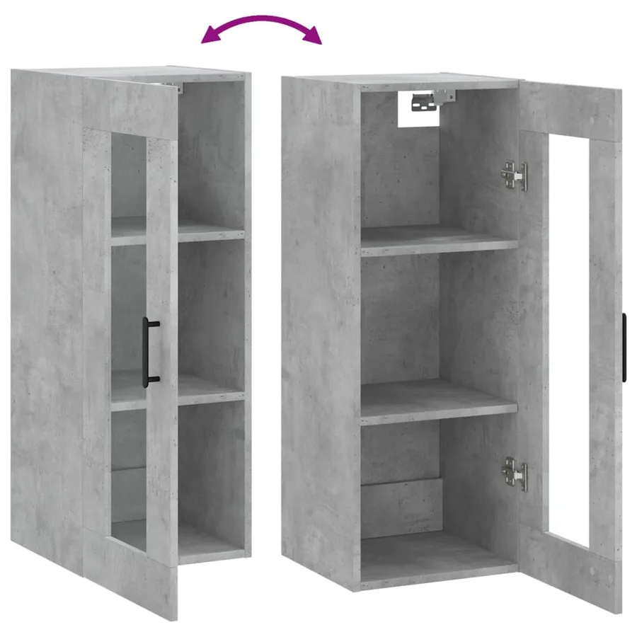 Armoire murale gris béton 34,5x34x90 cm - 10