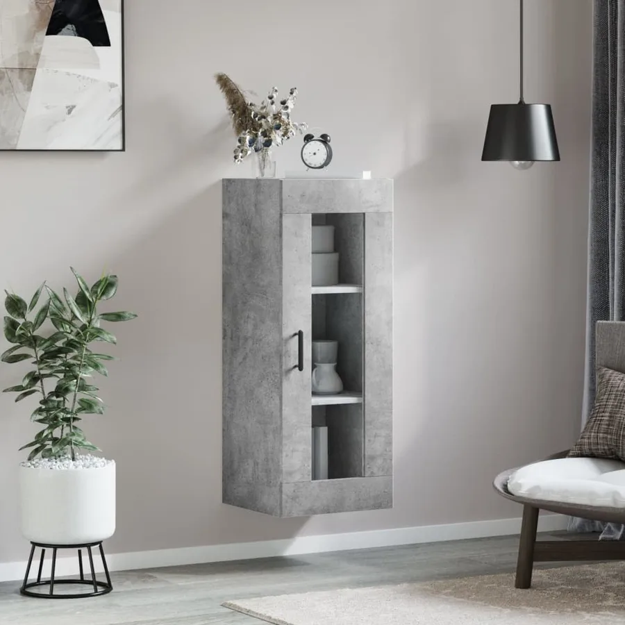 Armoire murale gris béton 34,5x34x90 cm - 3