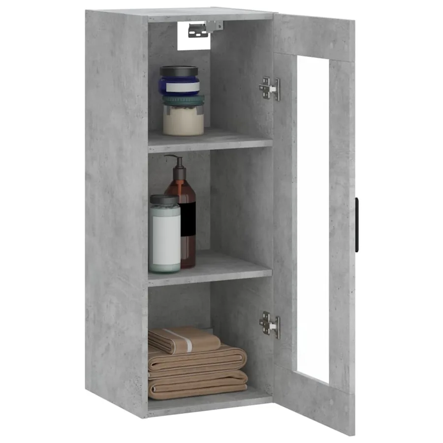Armoire murale gris béton 34,5x34x90 cm - 5