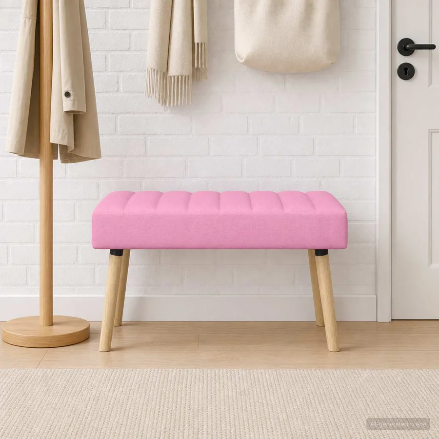Banc capitonné canal Rose 80 x 40 x 46 cm Tissu - 4