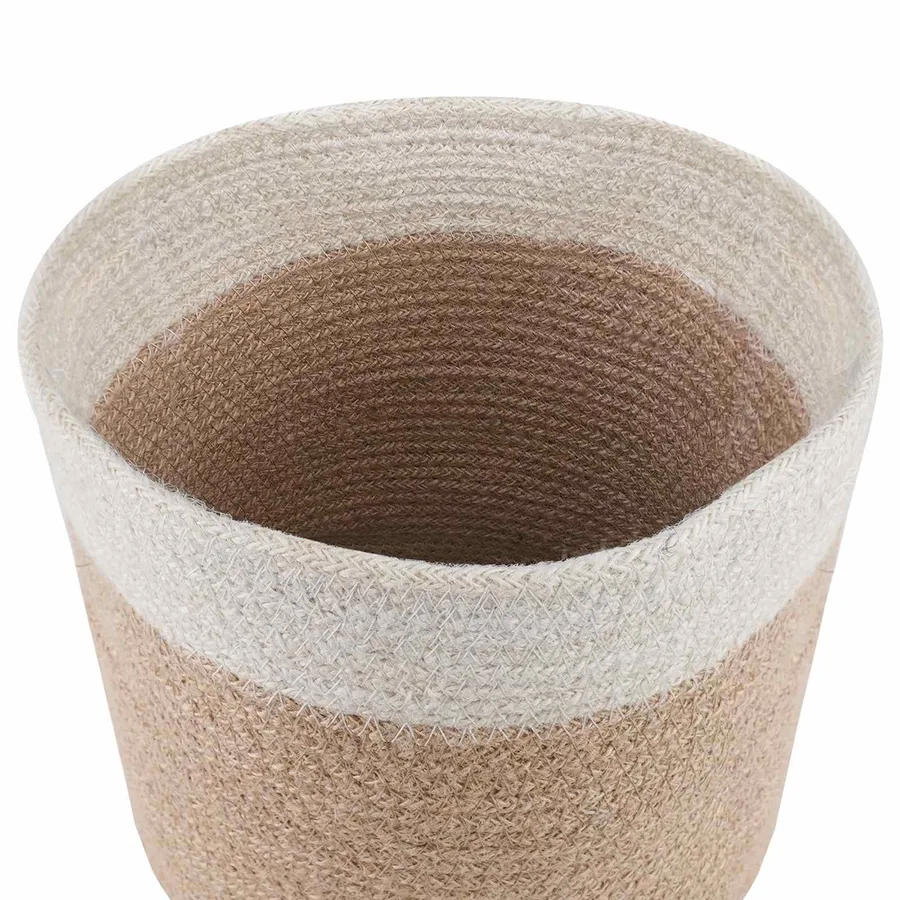 Ensemble de Pots à Plantes 2 pcs Naturel et Blanc Ø 21 x 21 cm - 3