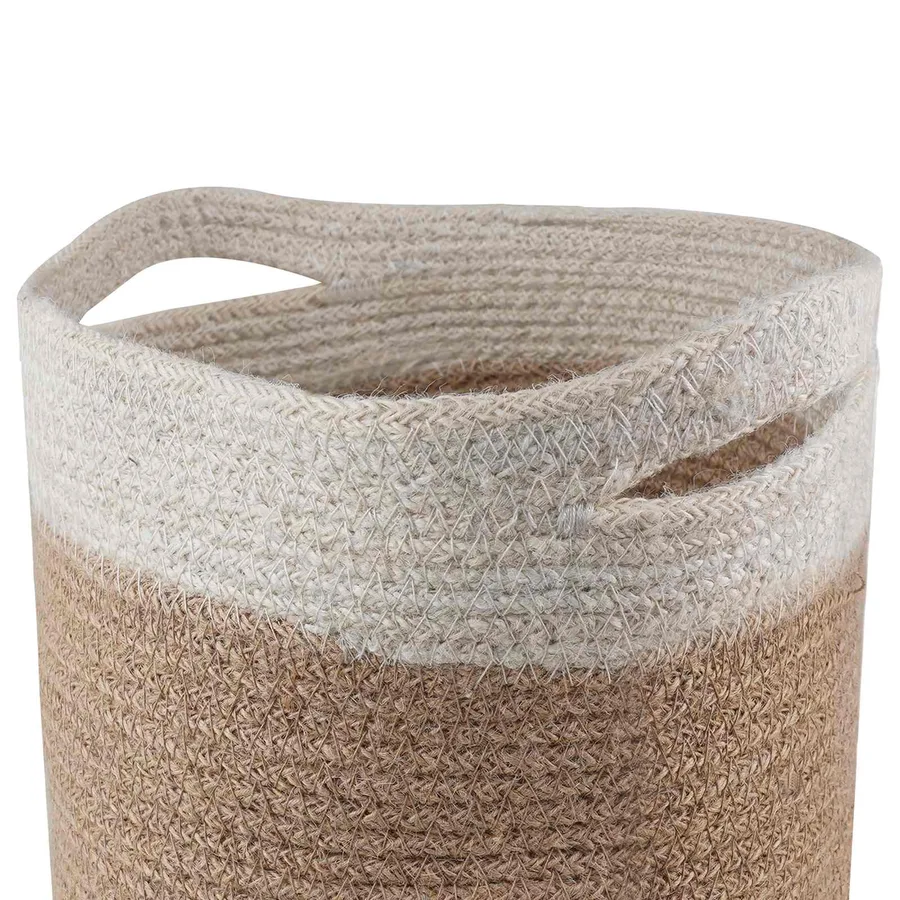 Ensemble de Pots à Plantes 2 pcs Naturel et Blanc Ø 21 x 21 cm - 4
