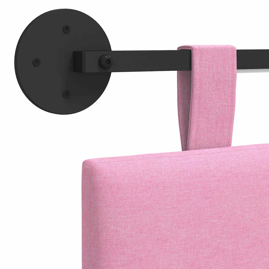Tête de lit suspendue Avec lumière LED Rose Tissu - 10