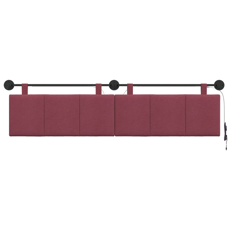 Tête de lit suspendue Avec lumière LED Bordeaux Tissu - 6