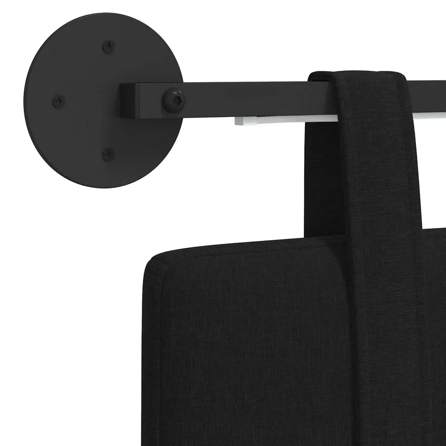 Tête de lit suspendue Avec lumière LED Noir Tissu - 8