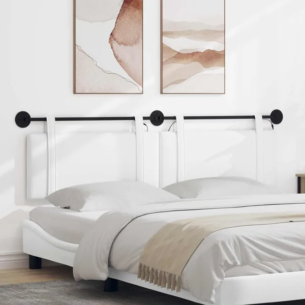 Tête de lit suspendue Avec lumière LED Blanc Tissu