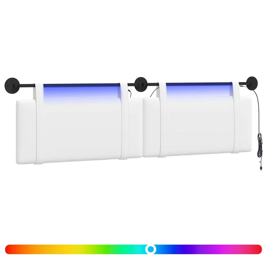 Tête de lit suspendue Avec lumière LED Blanc Tissu - 2