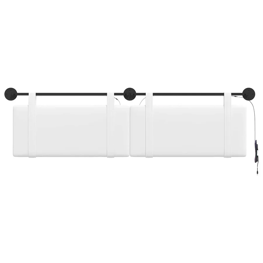 Tête de lit suspendue Avec lumière LED Blanc Tissu - 6