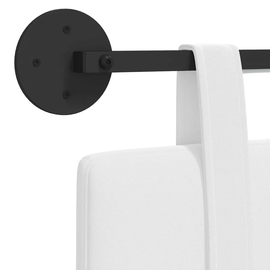 Tête de lit suspendue Avec lumière LED Blanc Tissu - 8