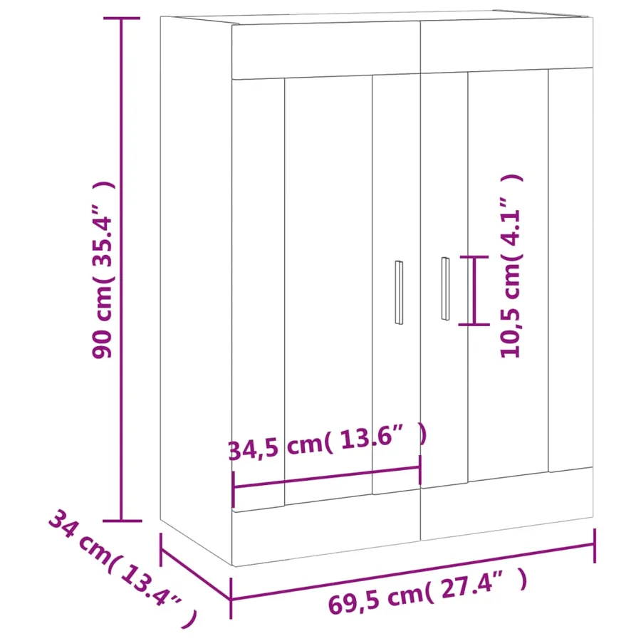 Armoire murale blanc 69,5x34x90 cm - 13