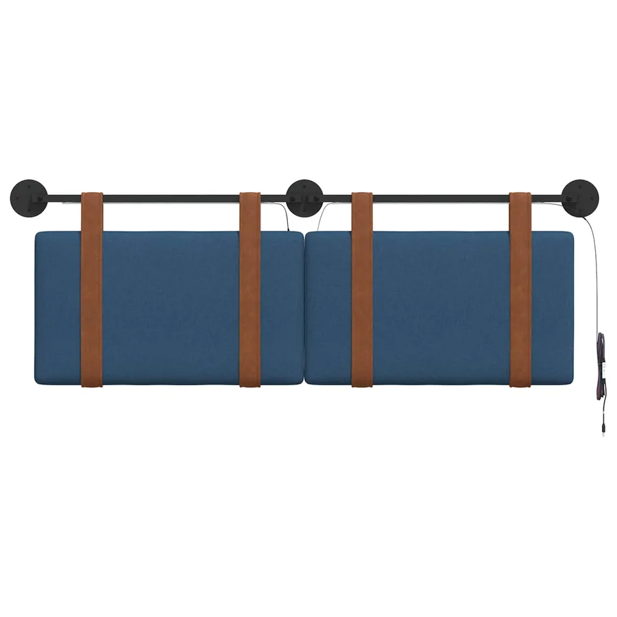 Tête de lit suspendue Avec lumière LED Bleu PU antique - 6