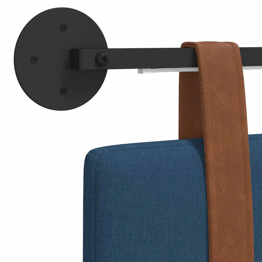 Tête de lit suspendue Avec lumière LED Bleu PU antique - 8