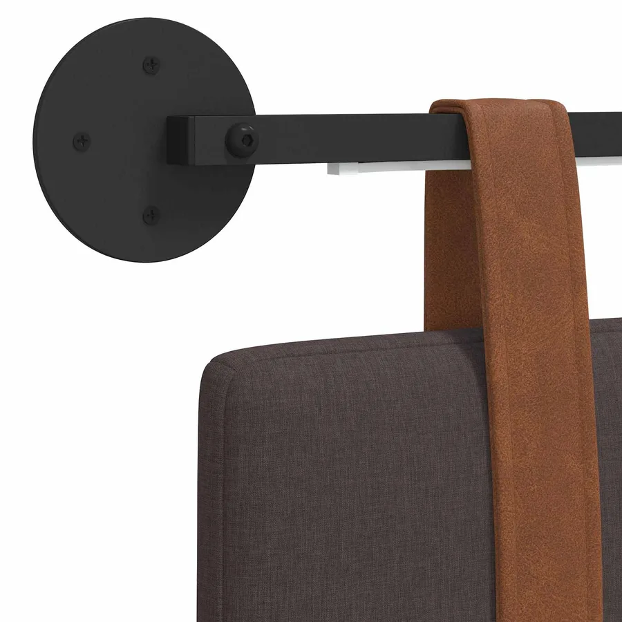Tête de lit suspendue Avec lumière LED Marron foncé PU antique - 10