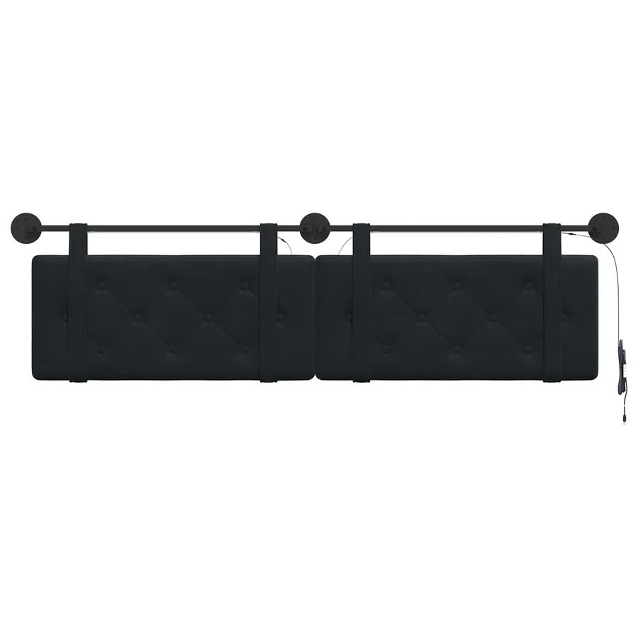 Tête de lit suspendue Avec lumière LED Noir Velours - 6