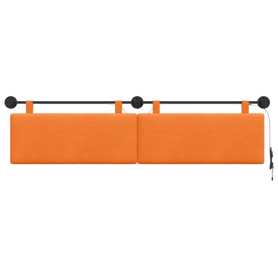 Tête de lit suspendue Orange Tissu en velours côtelé - 6