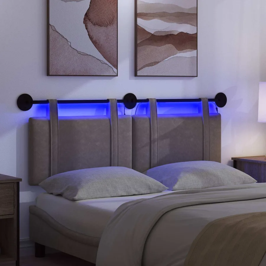 Tête de lit suspendue Avec lumière LED Gris PU antique - 5