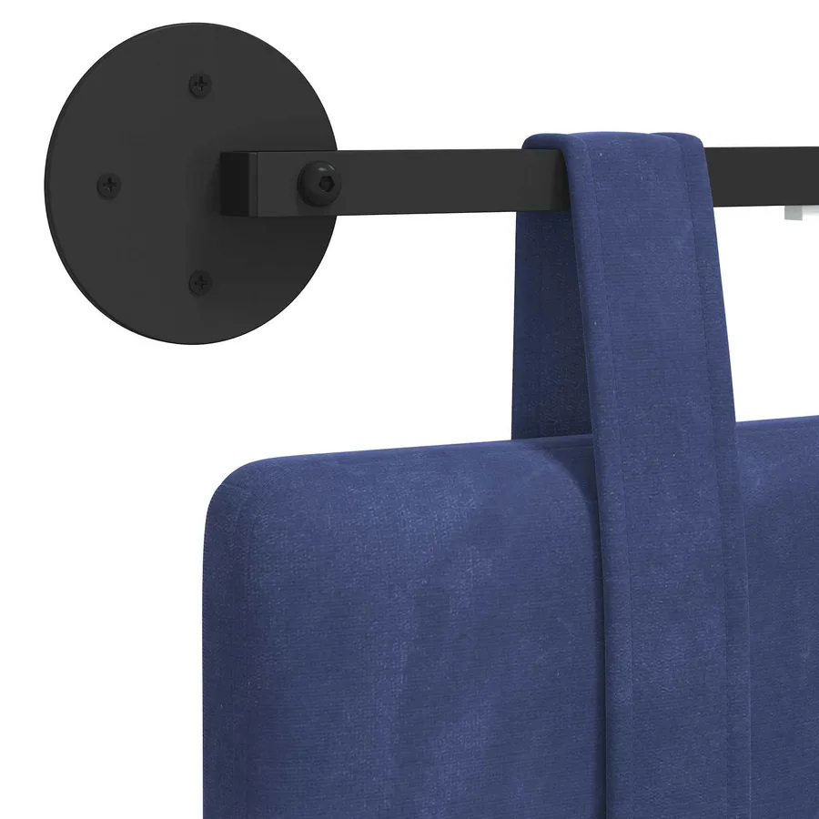 Tête de lit suspendue Avec lumière LED Bleu police Velours - 8