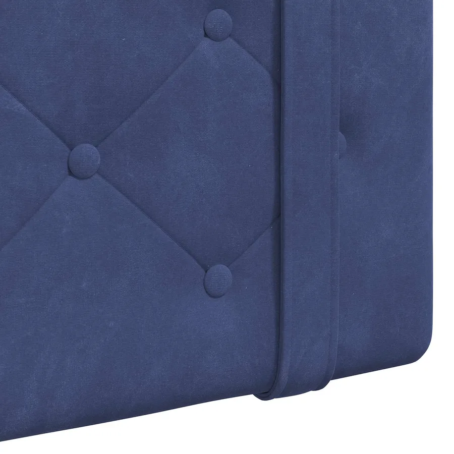 Tête de lit suspendue Avec lumière LED Bleu police Velours - 9