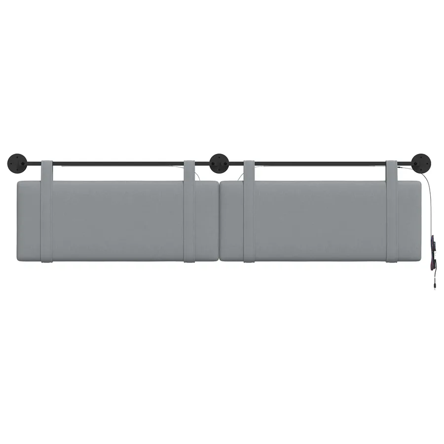 Tête de lit suspendue Avec lumière LED Gris clair Tissu - 6