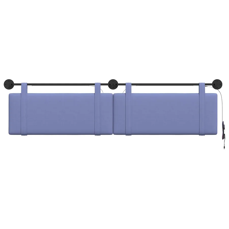 Tête de lit suspendue Avec lumière LED Bleu denim Tissu - 6