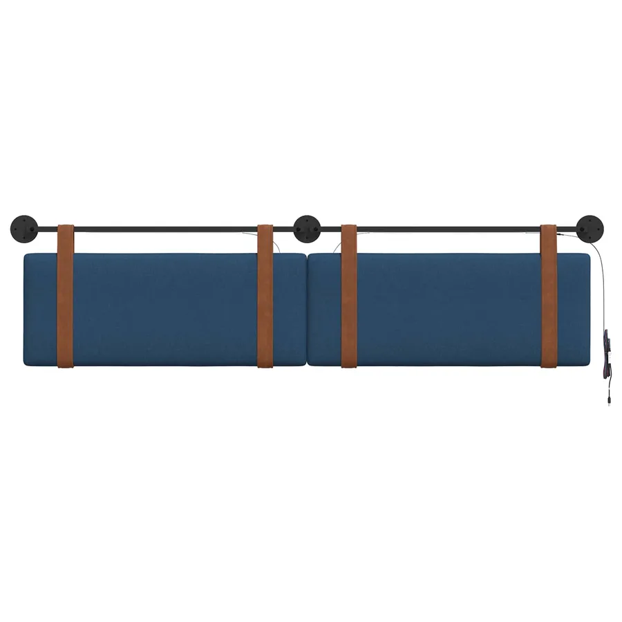 Tête de lit suspendue Avec lumière LED Bleu PU antique - 6