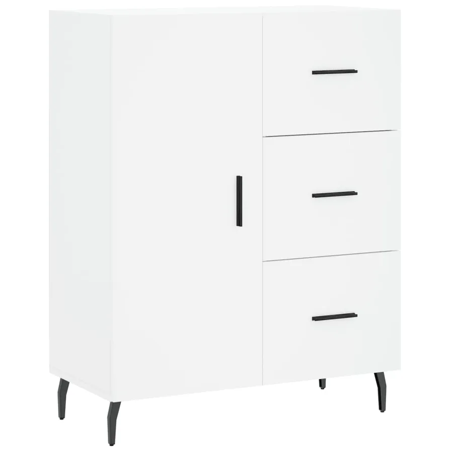 Buffet haut Blanc 69,5x34x180 cm Bois d'ingénierie - 7
