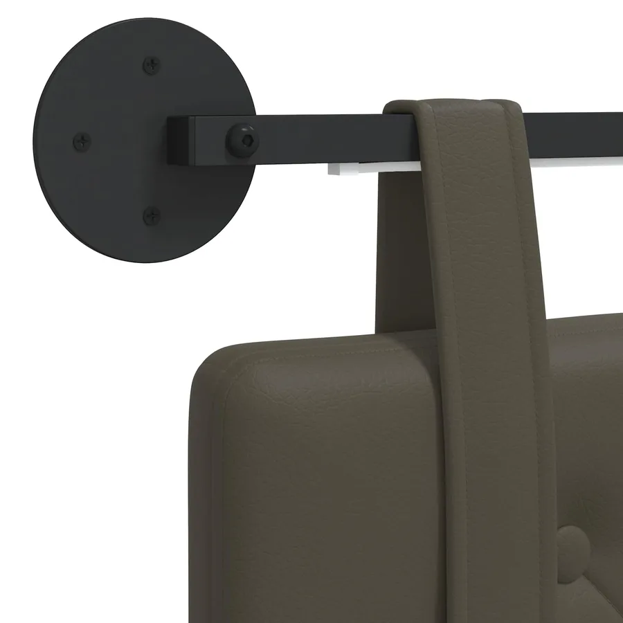 Tête de lit suspendue Avec lumière LED Gris Simili cuir - 10