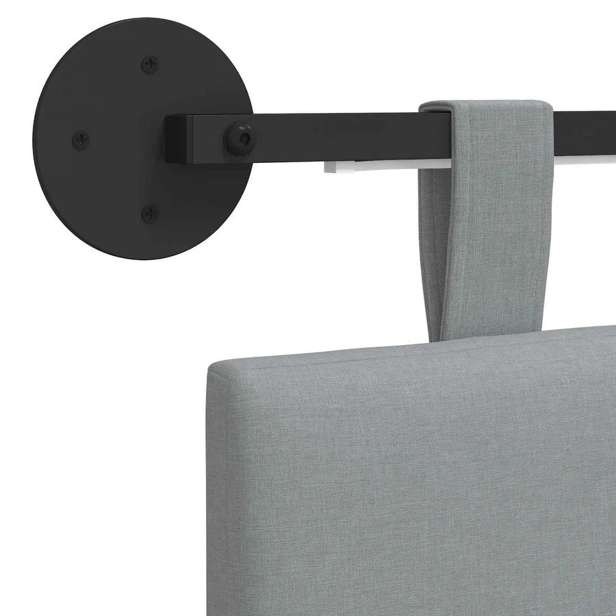 Tête de lit suspendue Avec lumière LED Gris clair Tissu - 10