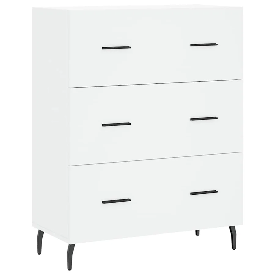 Buffet haut Blanc 69,5x34x180 cm Bois d'ingénierie - 6