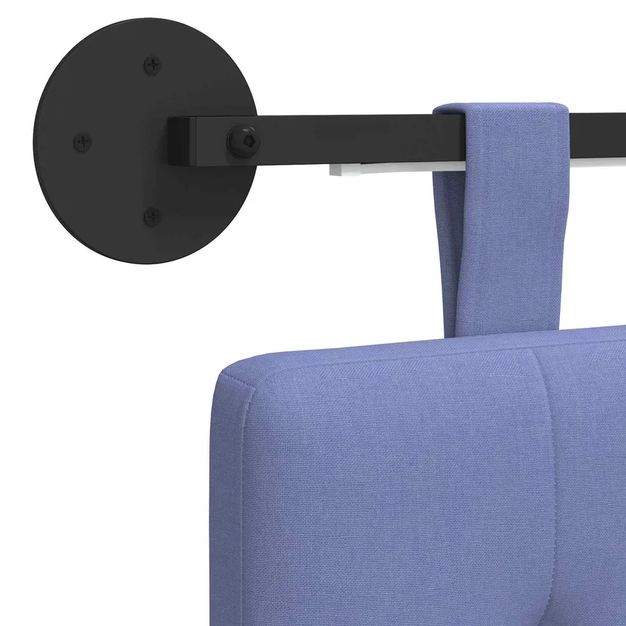 Tête de lit suspendue Avec lumière LED Bleu denim Tissu - 8
