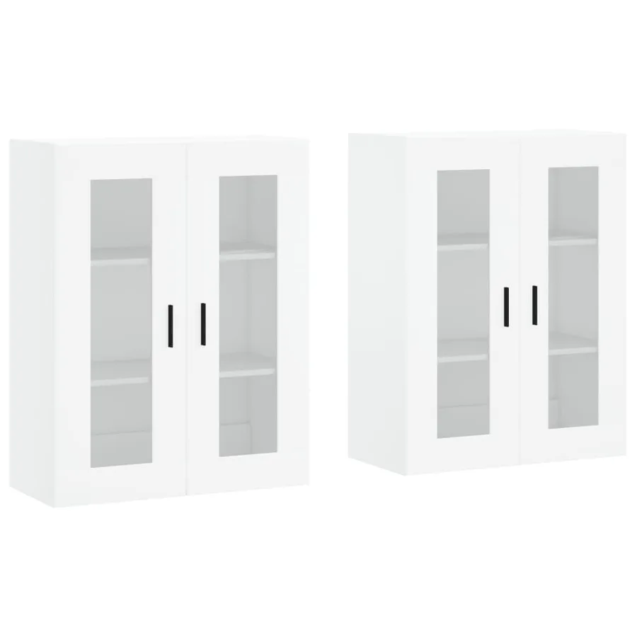 Armoires murales 2 pcs blanc bois d'ingénierie - 2