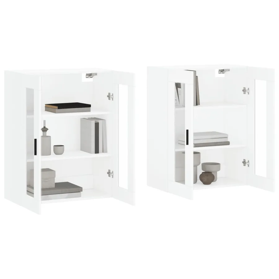 Armoires murales 2 pcs blanc bois d'ingénierie - 3