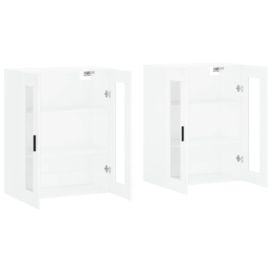 Armoires murales 2 pcs blanc bois d'ingénierie - 4
