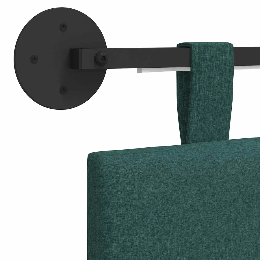 Tête de lit suspendue Avec lumière LED Vert foncé Tissu - 8