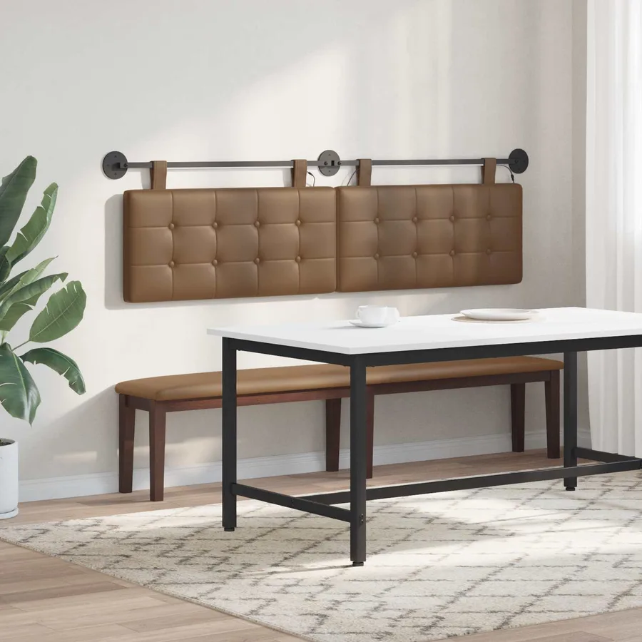 Tête de lit suspendue Avec lumière LED Cappuccino Simili cuir - 4