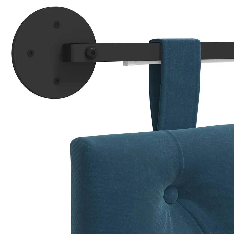 Tête de lit suspendue Avec lumière LED Bleu Velours - 10
