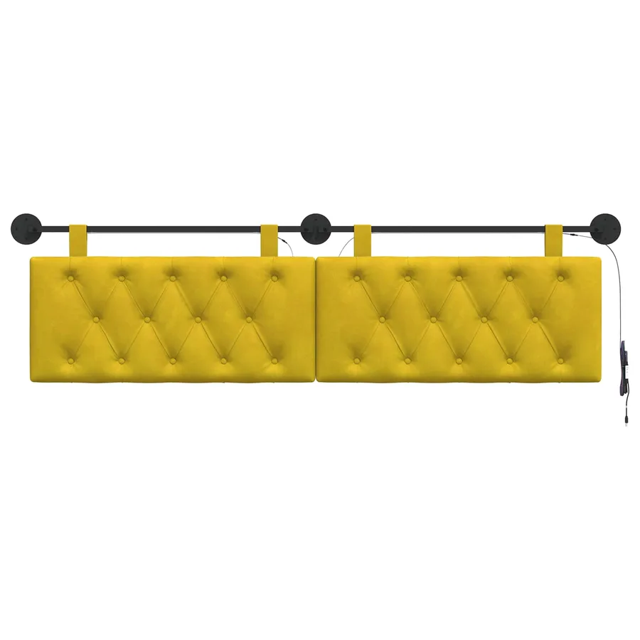 Tête de lit suspendue Avec lumière LED Jaune Velours - 6