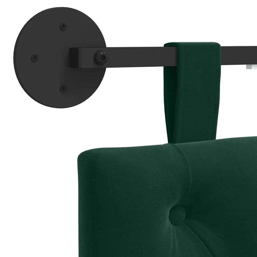 Tête de lit suspendue Avec lumière LED Vert foncé Velours - 10