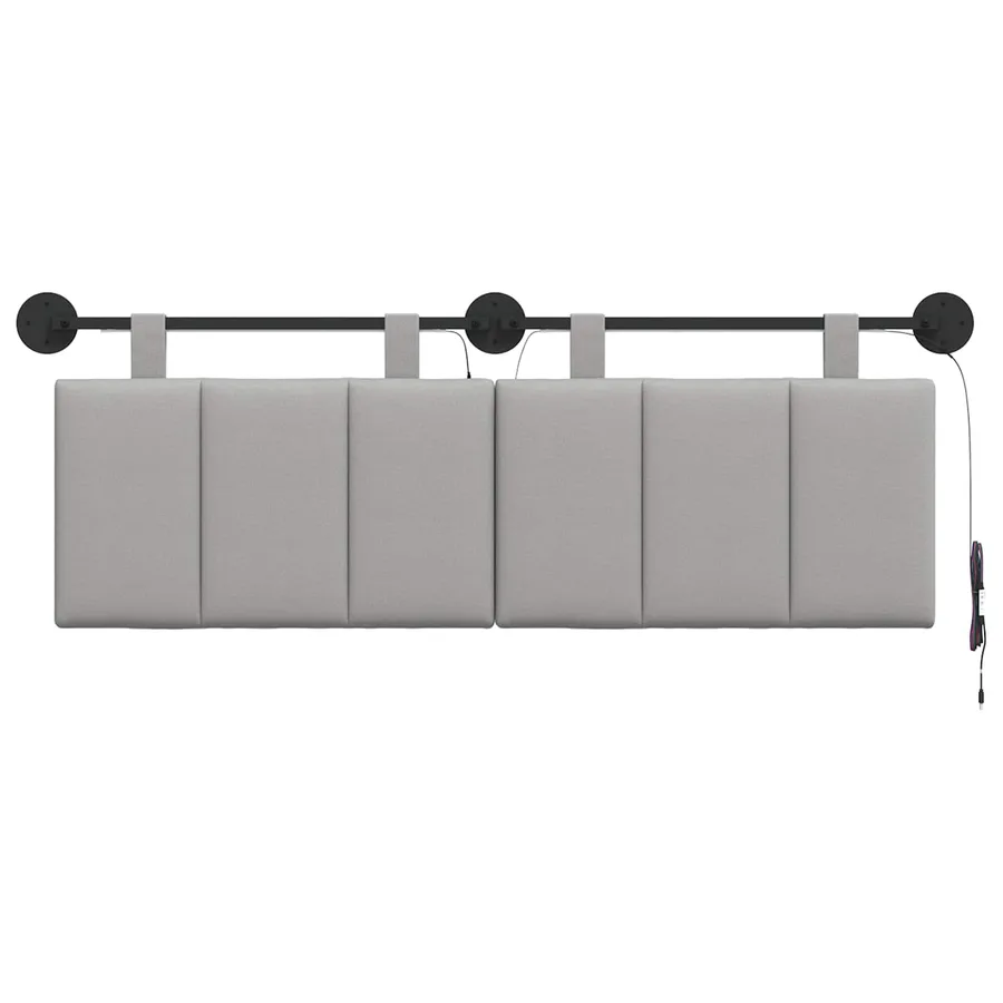 Tête de lit suspendue Avec lumière LED Gris nuage Tissu - 6