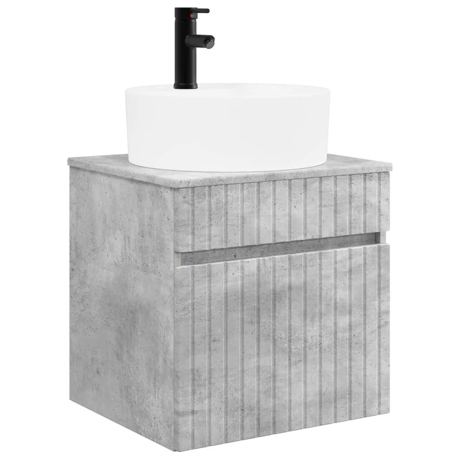 Ensemble d'armoire de salle de bain 5 pcs Gris béton - 5